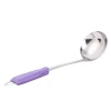 New colorful handle soup spoons, creative spoons, plastic and metal solid-colored spoons, small soup spoons wholesale supply details Picture